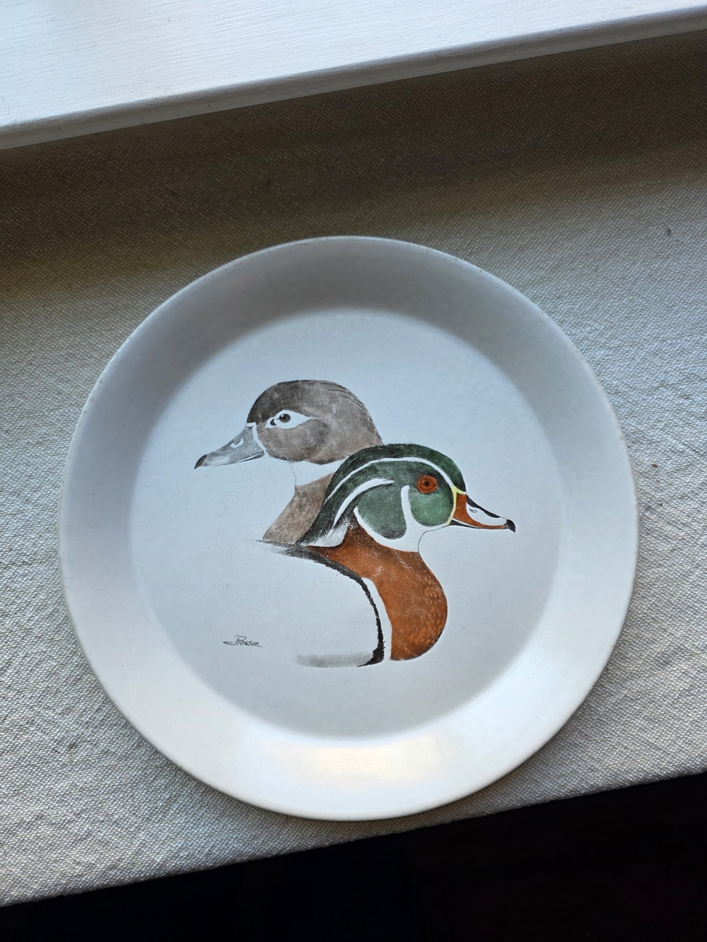 VTG Bennington Potters Vermont Wood Duck Plate 1669 Pierson Art